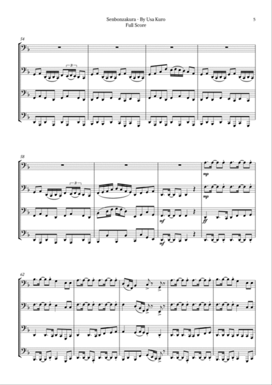 Senbonzakura Brass Quartet scores gallery preview page 5