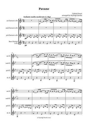 Pavane by Gabriel Faure - Clarinet quartet