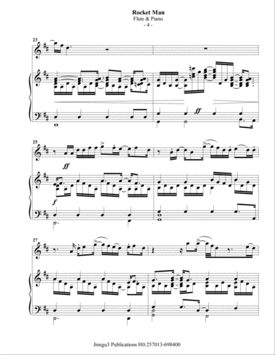 Rocket Man (I Think It's Gonna Be A Long Long Time) Flute Solo scores gallery preview page 5