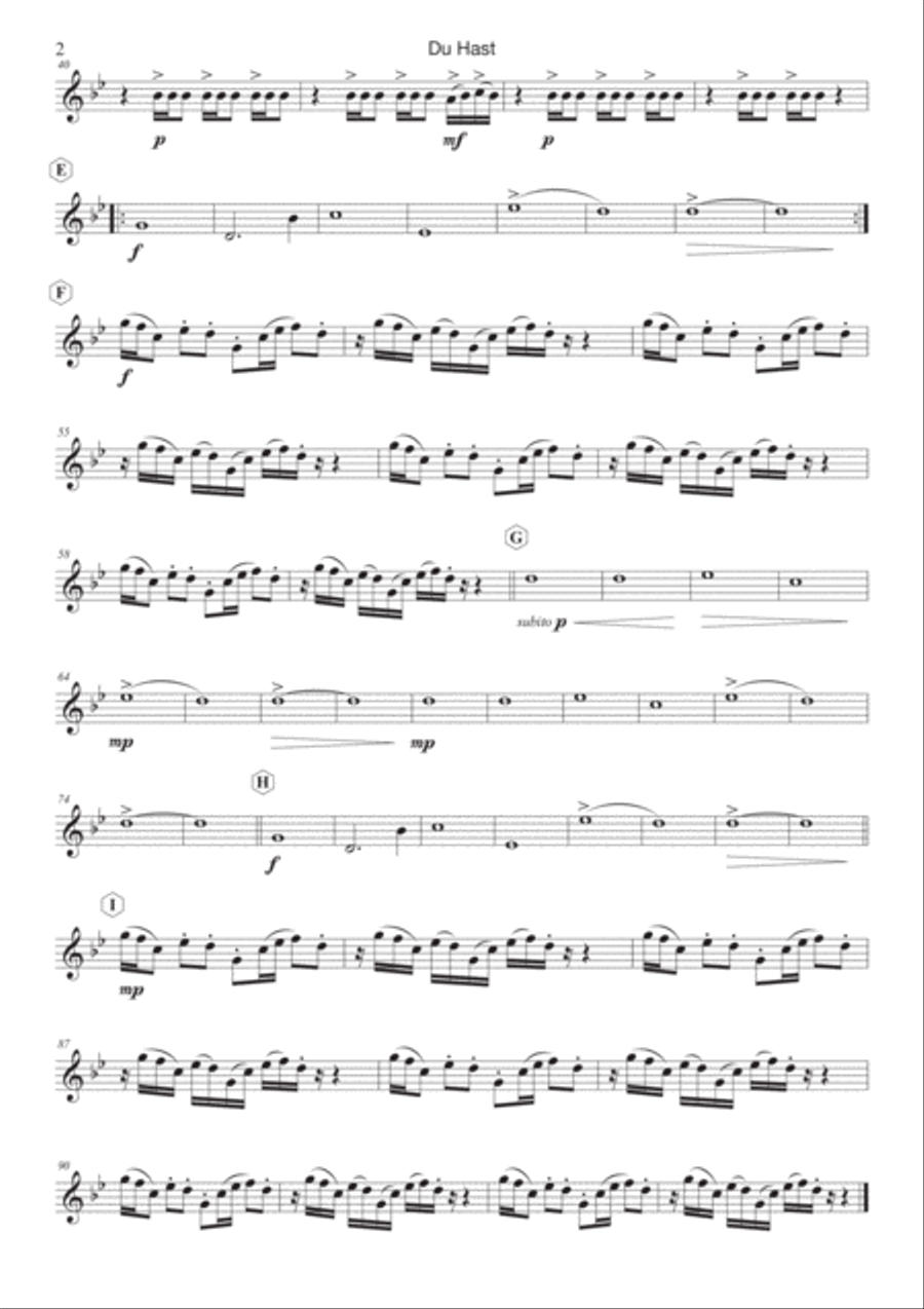 Du Hast Saxophone Quartet scores gallery preview page 2