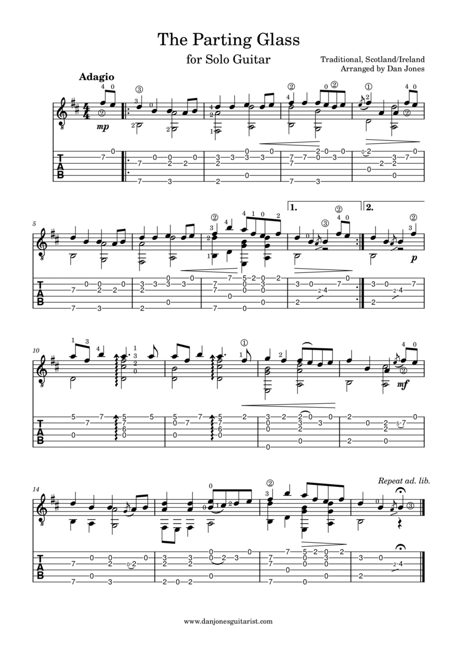 The Parting Glass Acoustic Guitar scores gallery preview page 1