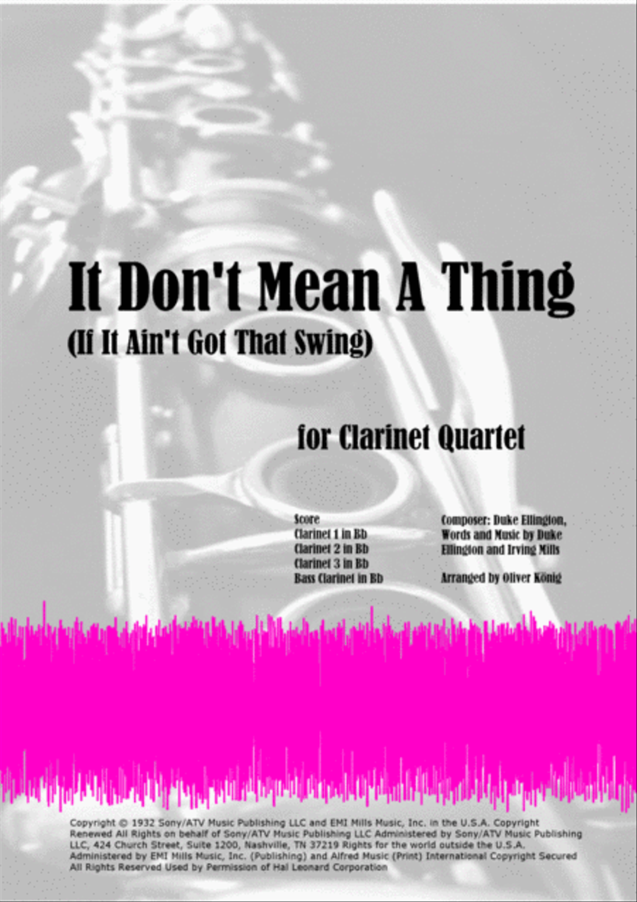 It Don't Mean A Thing (If It Ain't Got That Swing) Woodwind Quartet scores gallery preview page 1