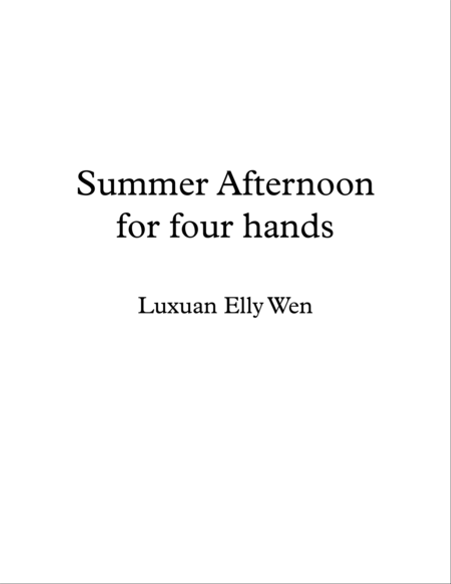 Summer Afternoon, Bossa Nova Piano Duet for 1 piano 4 hands.