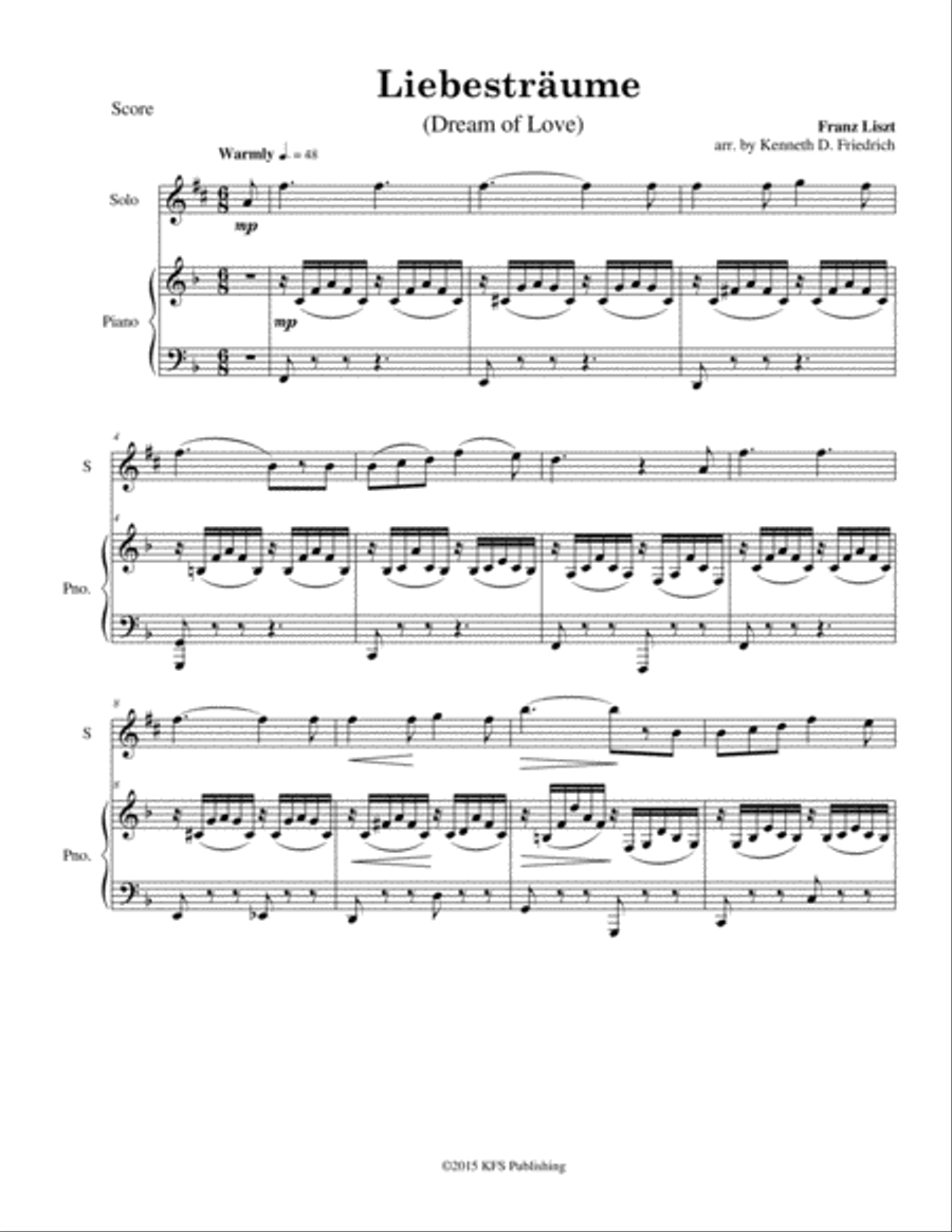 Liebestraume Alto Saxophone scores gallery preview page 1
