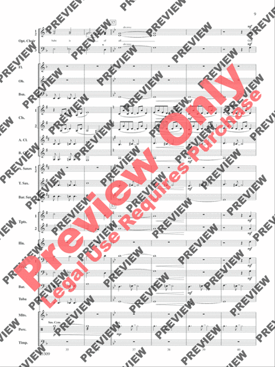 Merry Christmas to All (A Medley of Carols) Concert Band scores gallery preview page 10