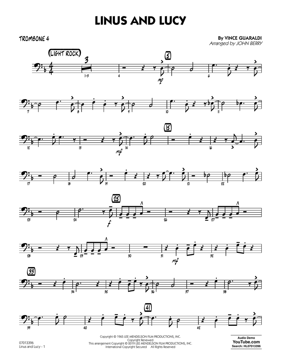 Linus and Lucy (arr. John Berry) - Trombone 4