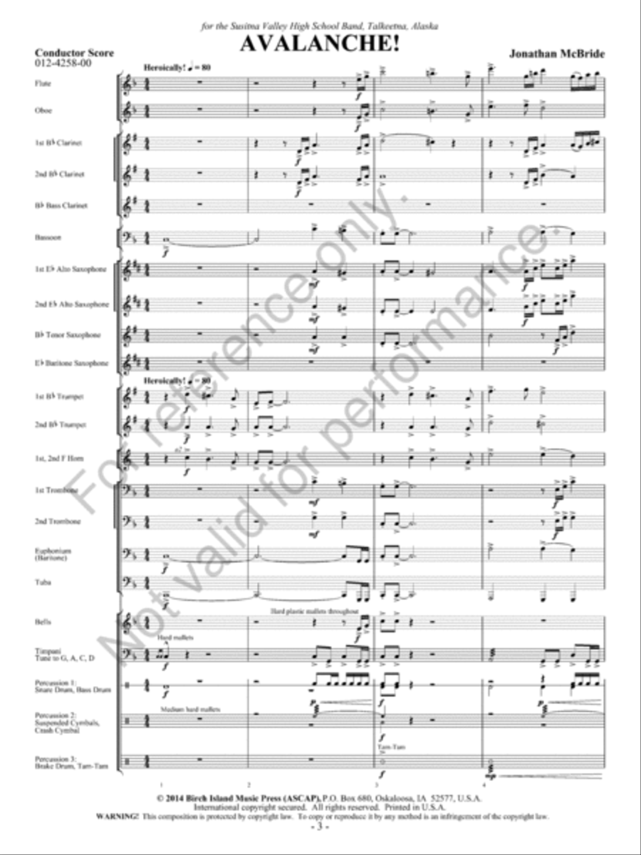 Avalanche! Concert Band scores gallery preview page 4