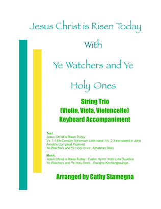 Book cover for Jesus Christ is Risen Today with Ye Watchers and Ye Holy Ones-String Trio-Violin, Viola, Cello, Acc