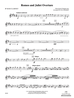 Book cover for Romeo and Juliet Overture: B-flat Bass Clarinet