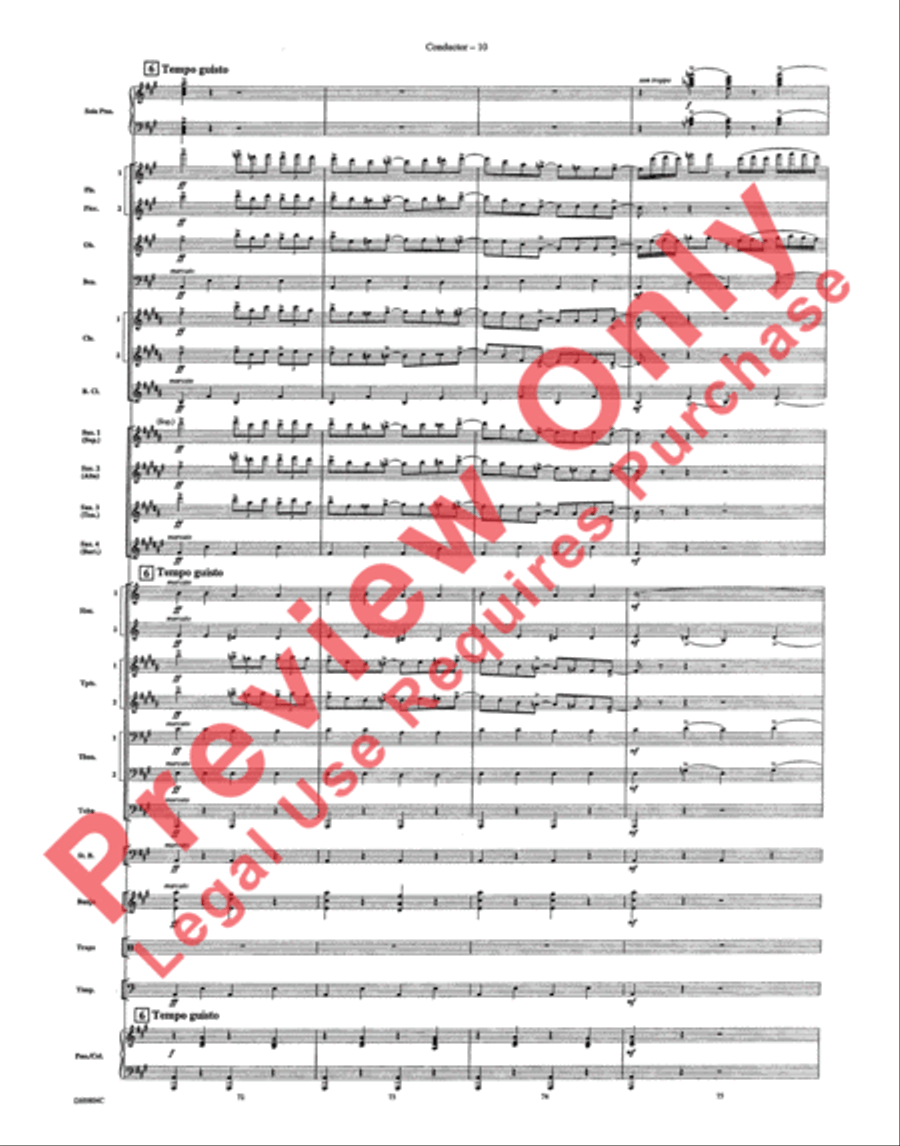 Rhapsody in Blue (Setting for Piano and Wind Ensemble) Concert Band scores gallery preview page 17