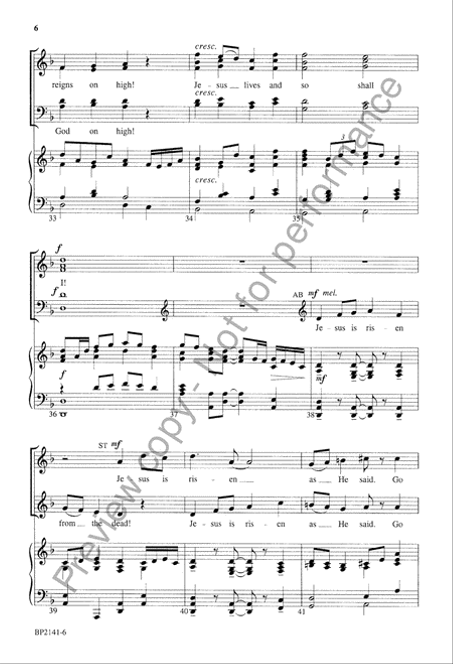 Jesus Is Risen from the Dead! 4-Part scores gallery preview page 7