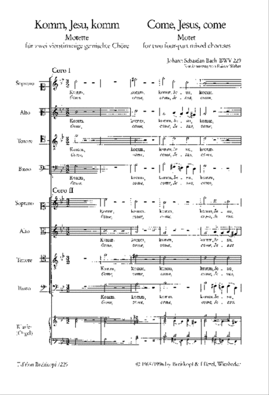 “Come, Jesus, come” BWV 229 A Cappella scores gallery preview page 2