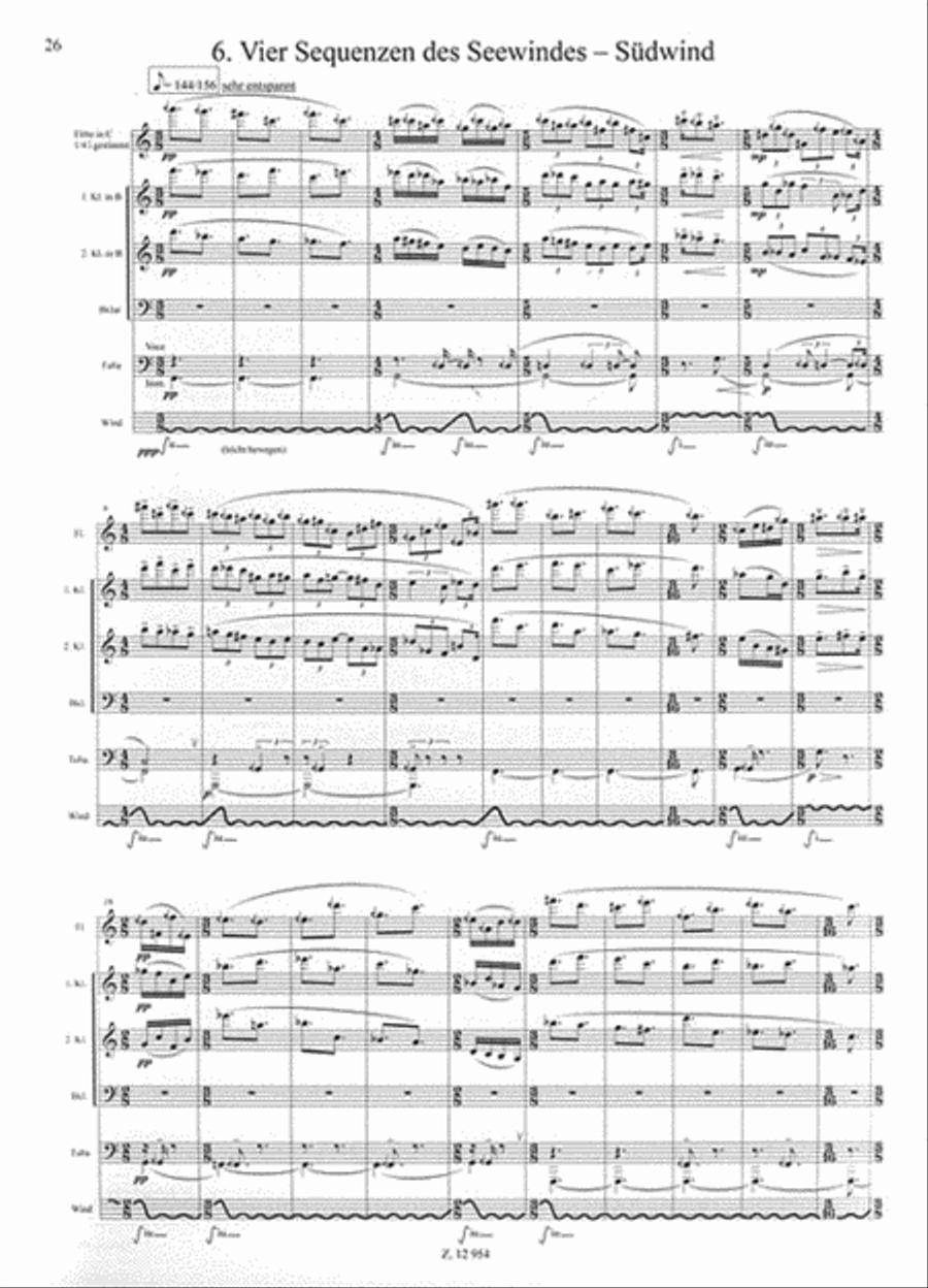 Windsequenzen for Flute and Ensemble Chamber Orchestra scores gallery preview page 4