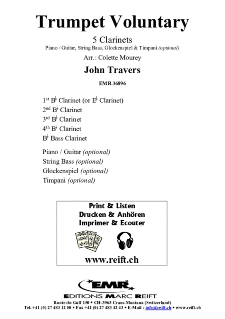 Trumpet Voluntary Clarinet scores gallery preview page 2