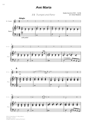 Caccini - Ave Maria - Bb Trumpet and Piano (Full Score)