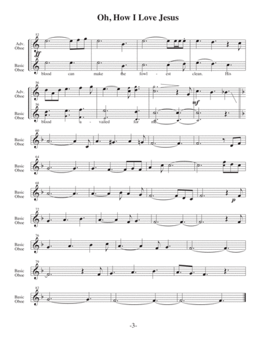 O How I Love Jesus (Arrangements Level 1-4 for OBOE + Written Acc) Hymns image number null