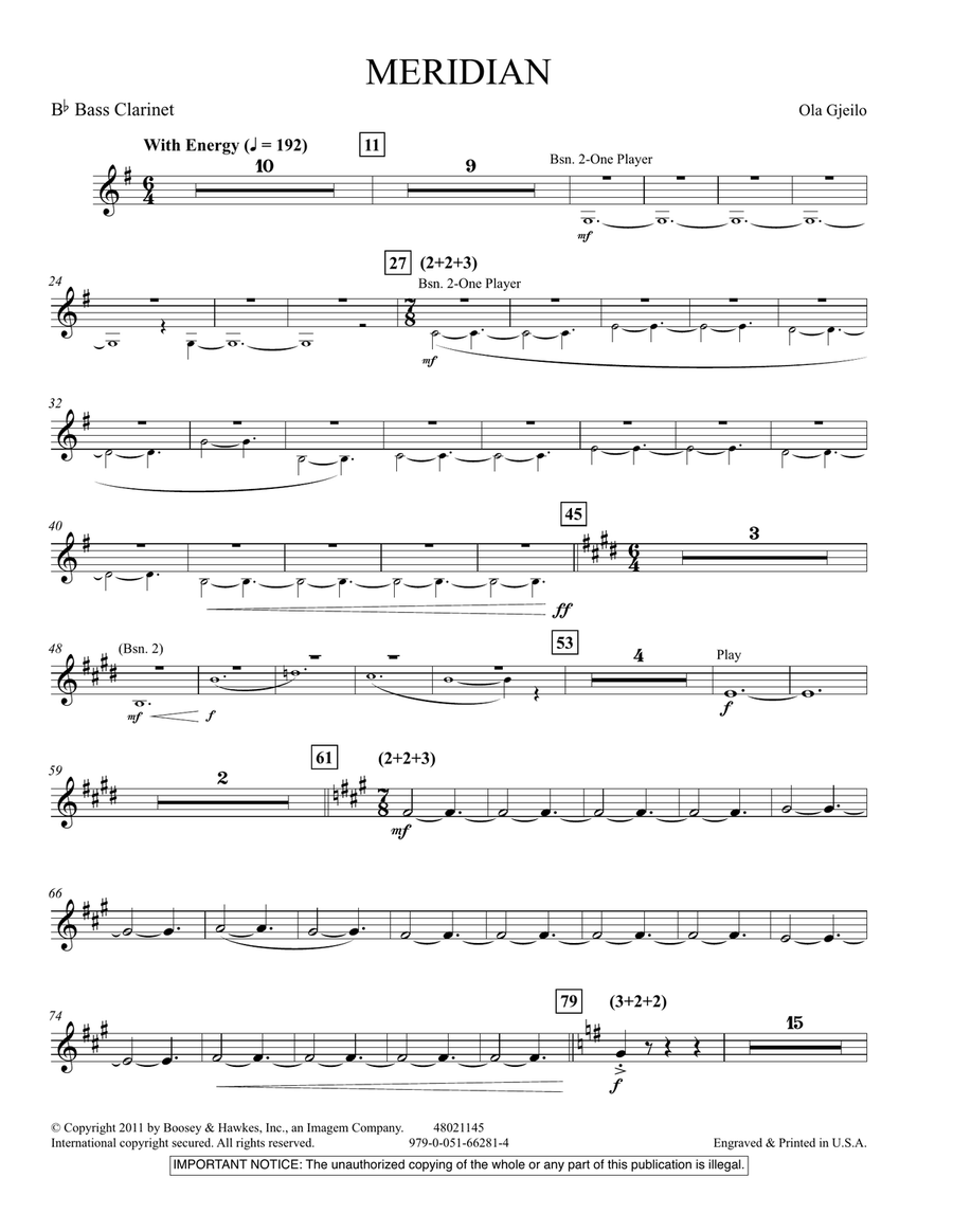 Meridian - Bb Bass Clarinet Concert Band scores gallery preview page 1