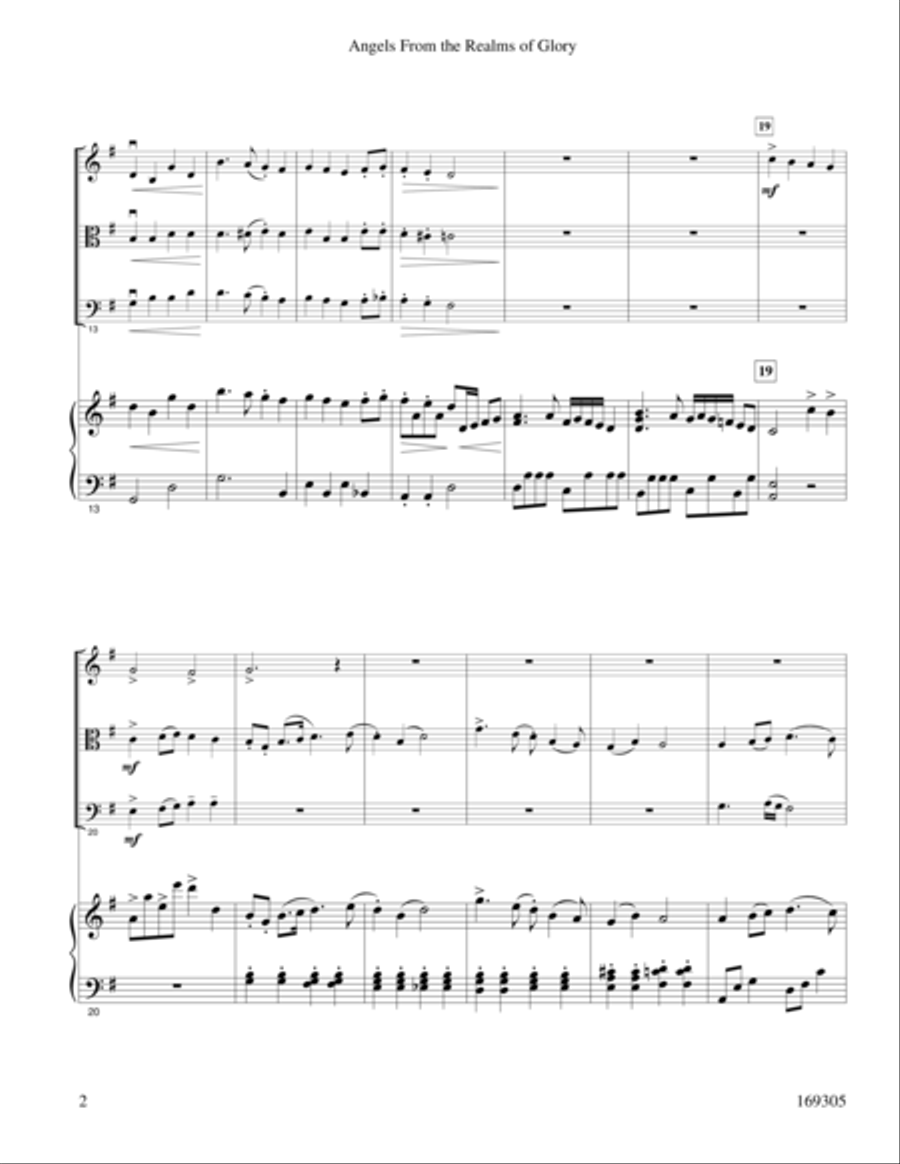 Angels From The Realms Of Glory String Trio scores gallery preview page 2