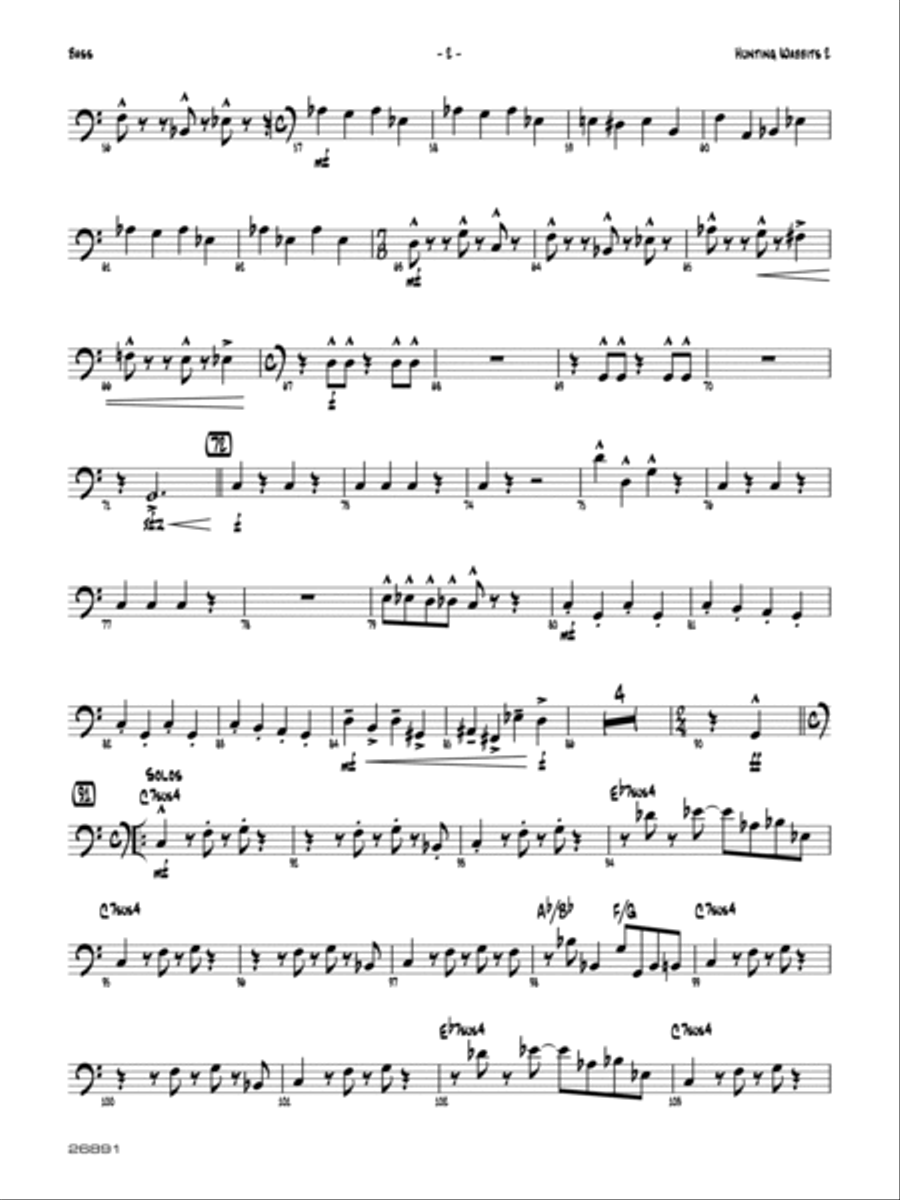 Hunting Wabbits 2 (A Bad Hare Day): String Bass Jazz Ensemble scores gallery preview page 2