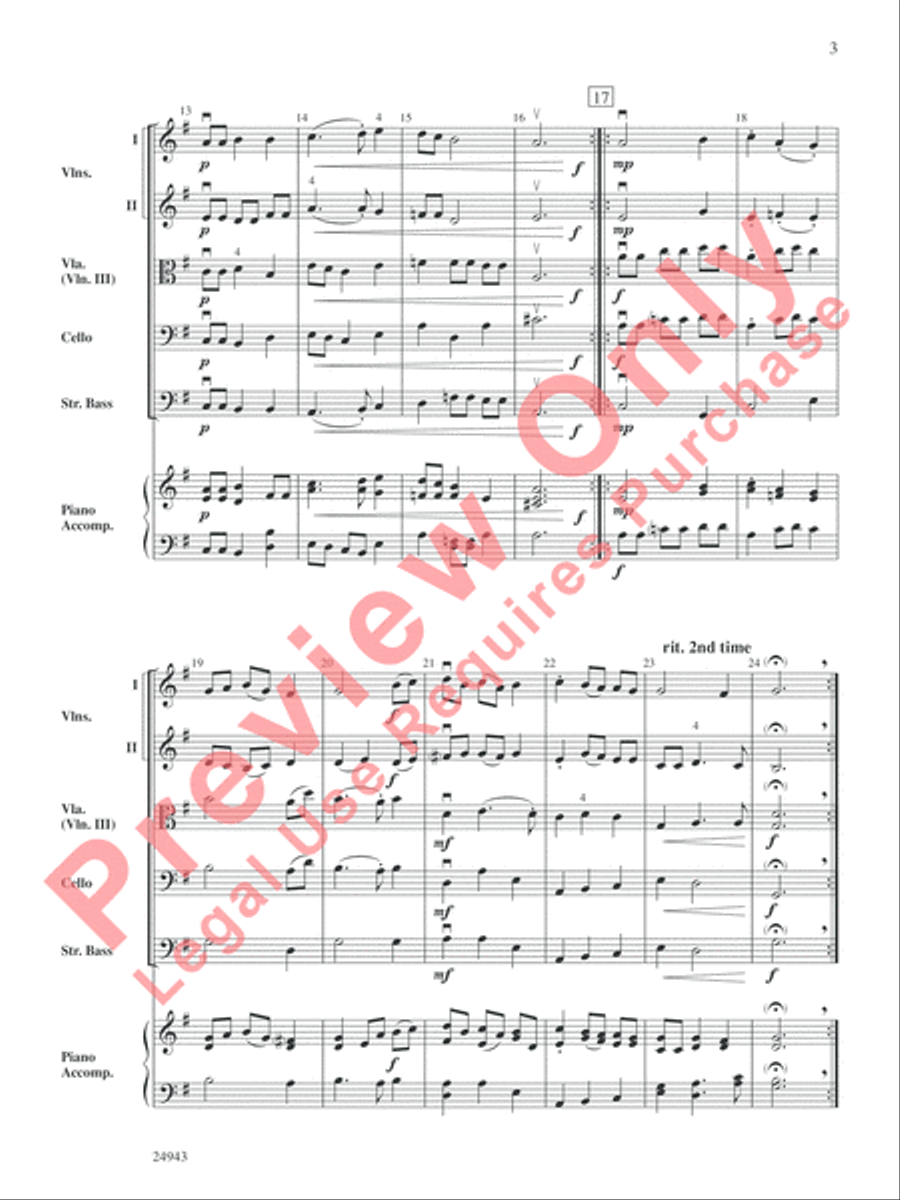 Musik of Shakespeare's Daye String Orchestra scores gallery preview page 4