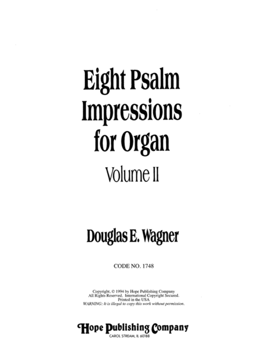 Eight Psalm Impressions for Organ, Vol. 2-Digital Download image number null