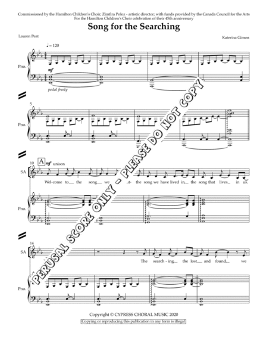 Song For The Searching SSA scores gallery preview page 2