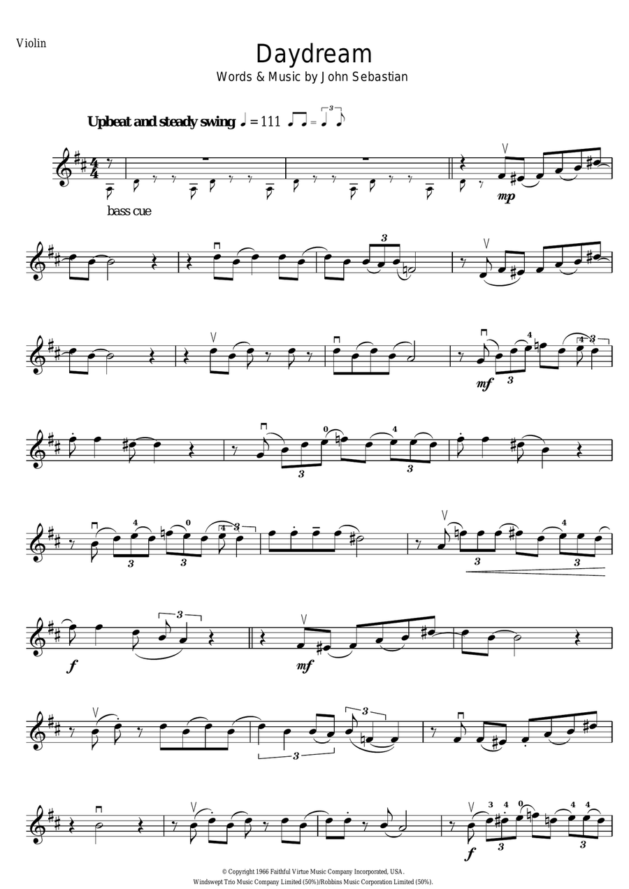Daydream Daydream Violin Solo scores gallery preview page 1
