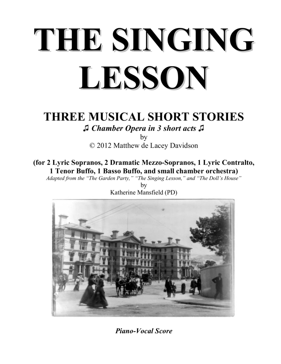 [Davidson] The Singing Lesson (Piano Reduction) Piano scores gallery preview page 1