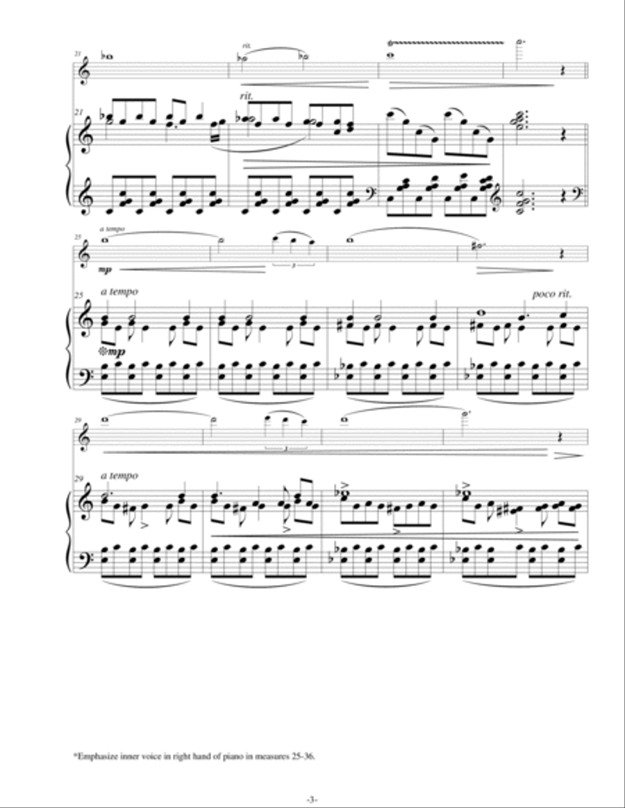 Song for Flute (or Violin) and Piano - Opus 17 Small Ensemble scores gallery preview page 5