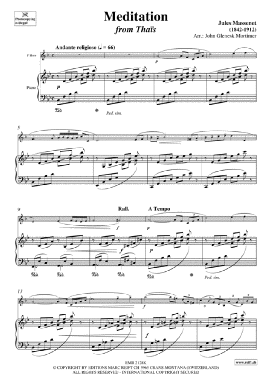 Meditation Meditation Horn scores gallery preview page 3