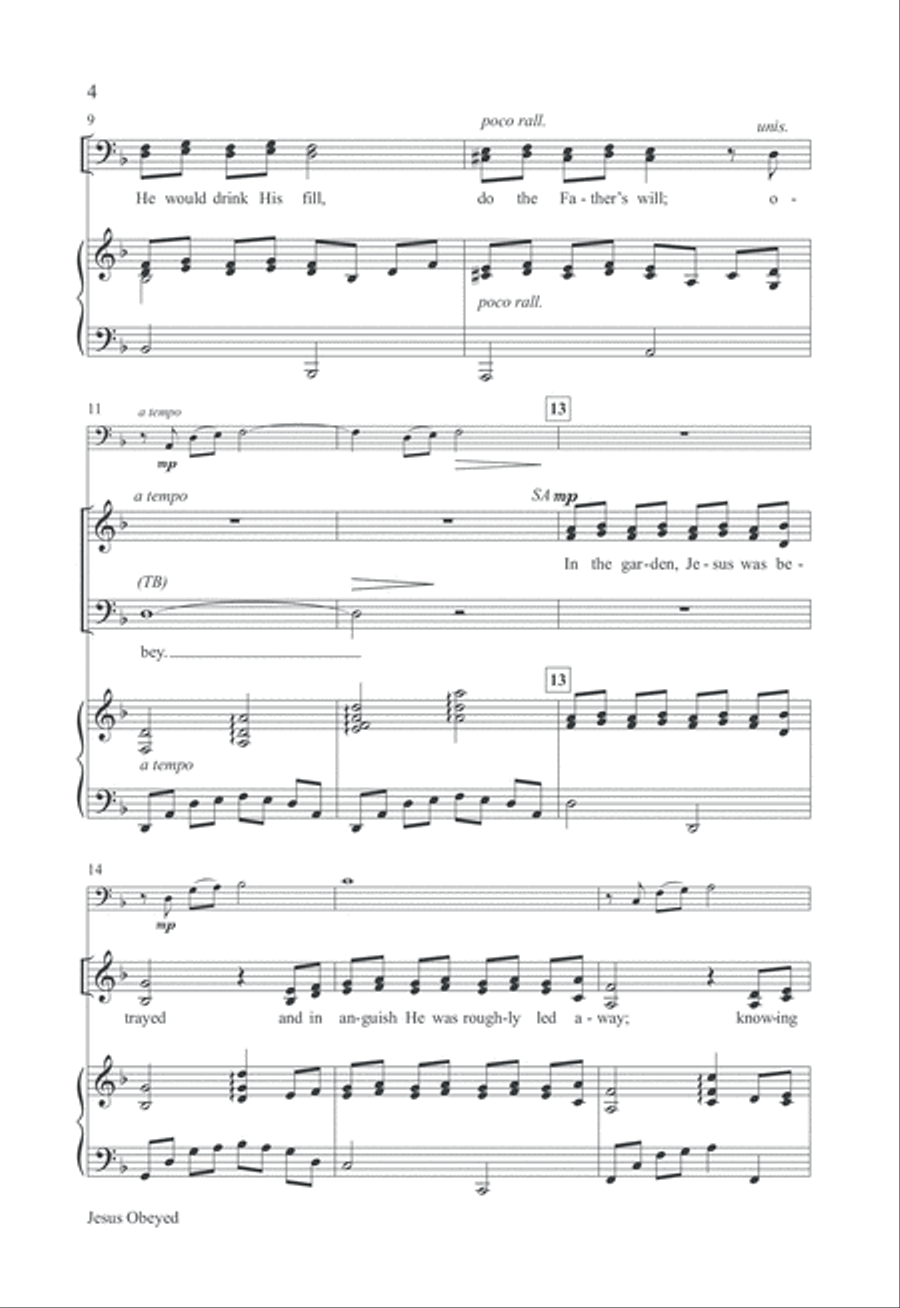 Jesus Obeyed Jesus Obeyed 4-Part scores gallery preview page 3
