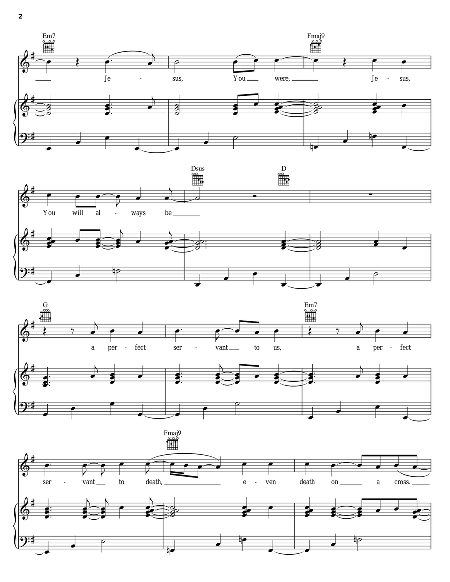 Hearts Of Servants Piano, Vocal, Guitar scores gallery preview page 2