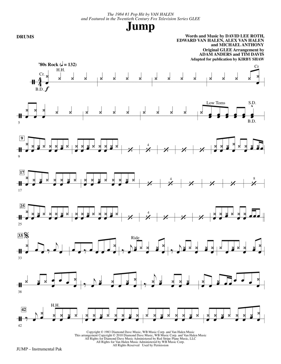 Jump - Drums Jump - Drums Choir scores gallery preview page 1