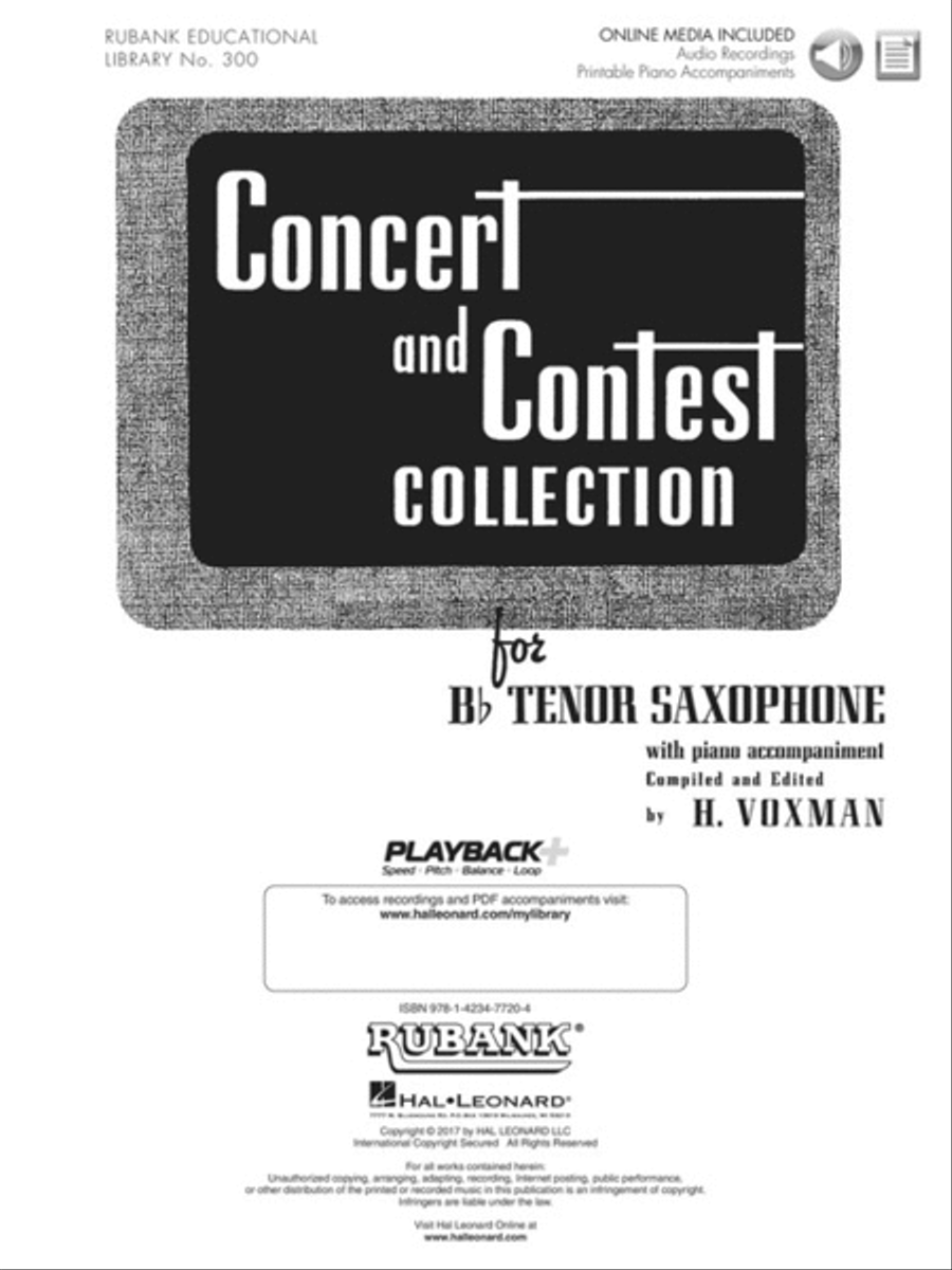 Concert and Contest Collection for Bb Tenor Saxophone