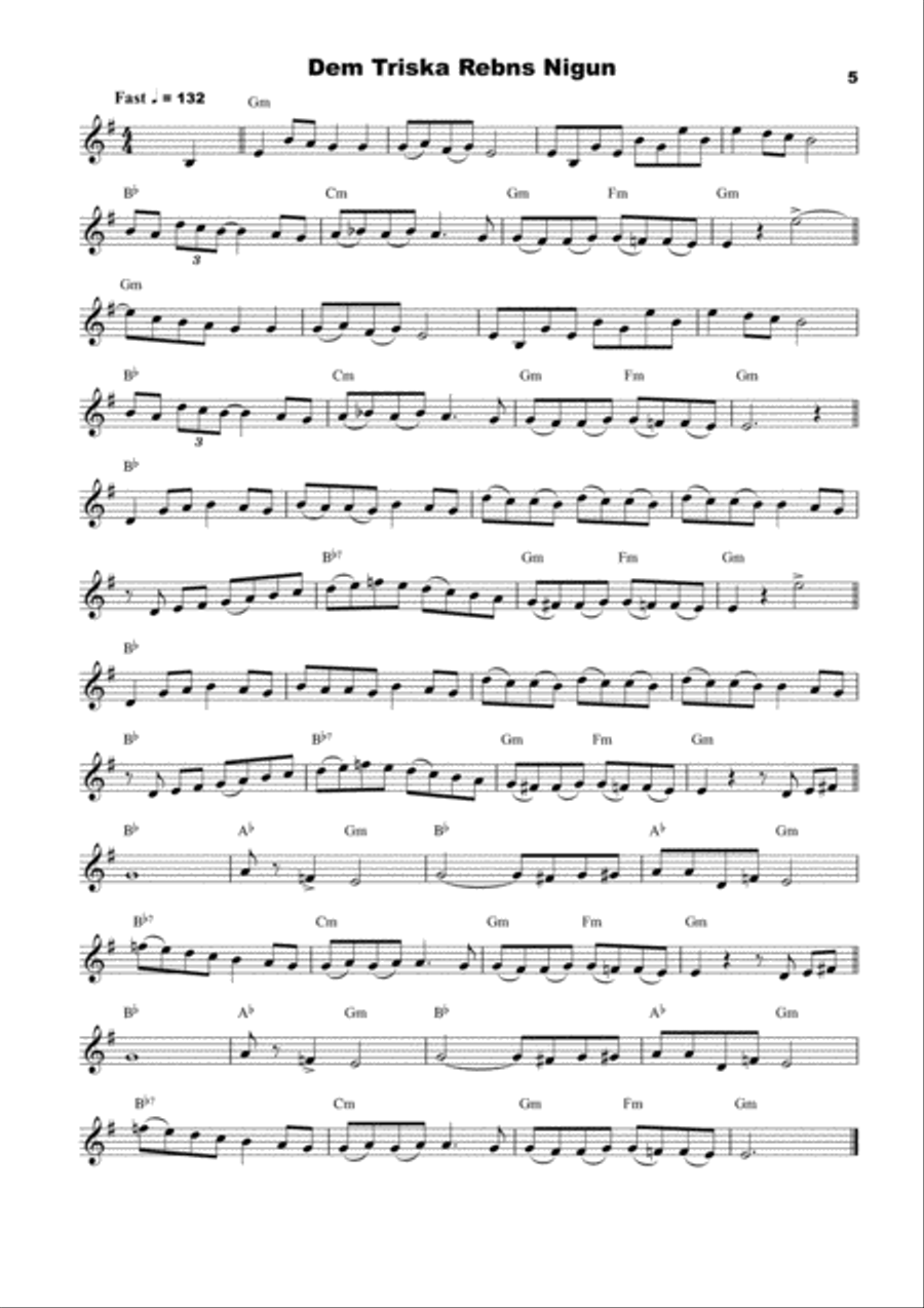 25 Klezmer Tunes for Alto Saxophone Alto Saxophone scores gallery preview page 5