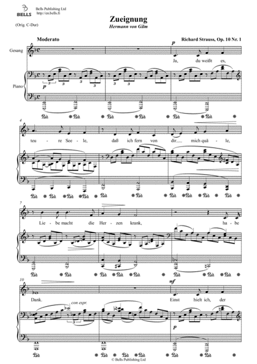 Zueignung, Op. 10 No. 1 (F Major)