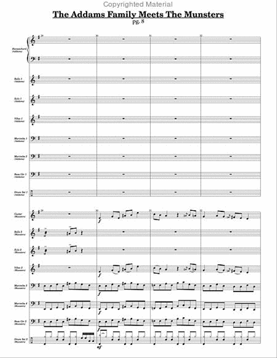 Addams Family Meets the Munsters, The Percussion Ensemble scores gallery preview page 6