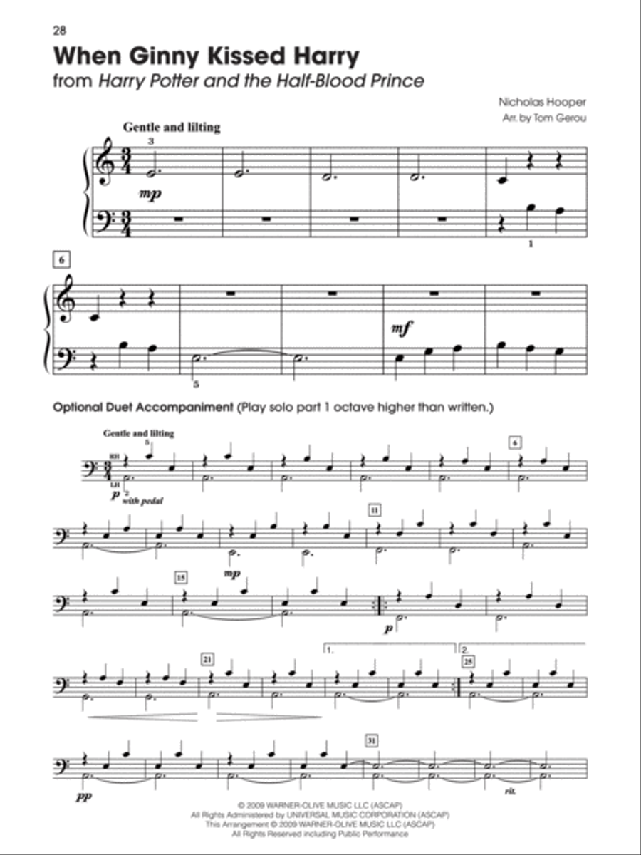 Selections from Harry Potter and the Half-Blood Prince Piano Solo scores gallery preview page 3