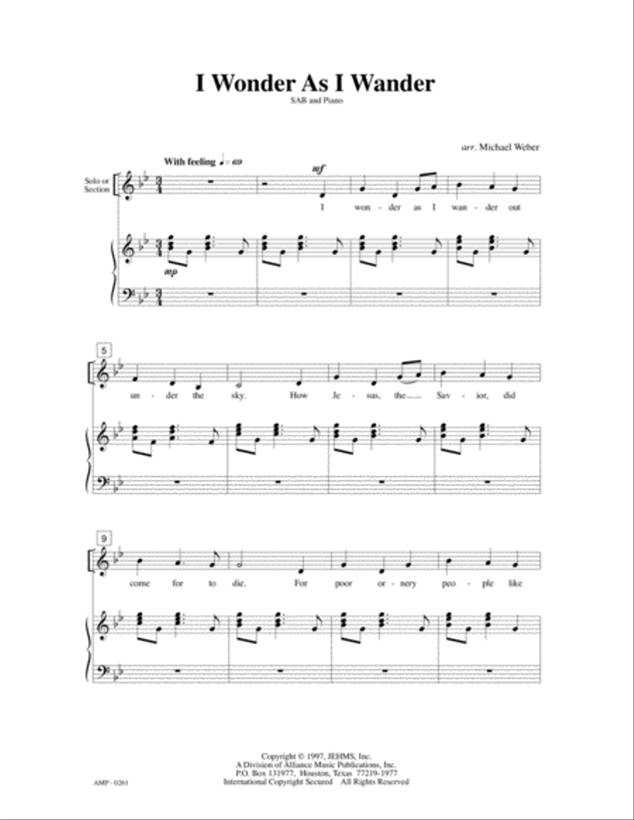 I Wonder as I Wander 3-Part scores gallery preview page 2