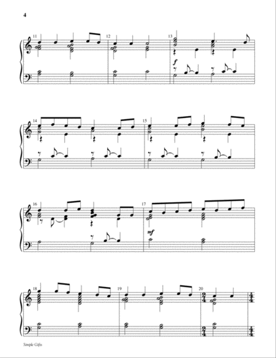 Simple Gifts 2-Octaves scores gallery preview page 3