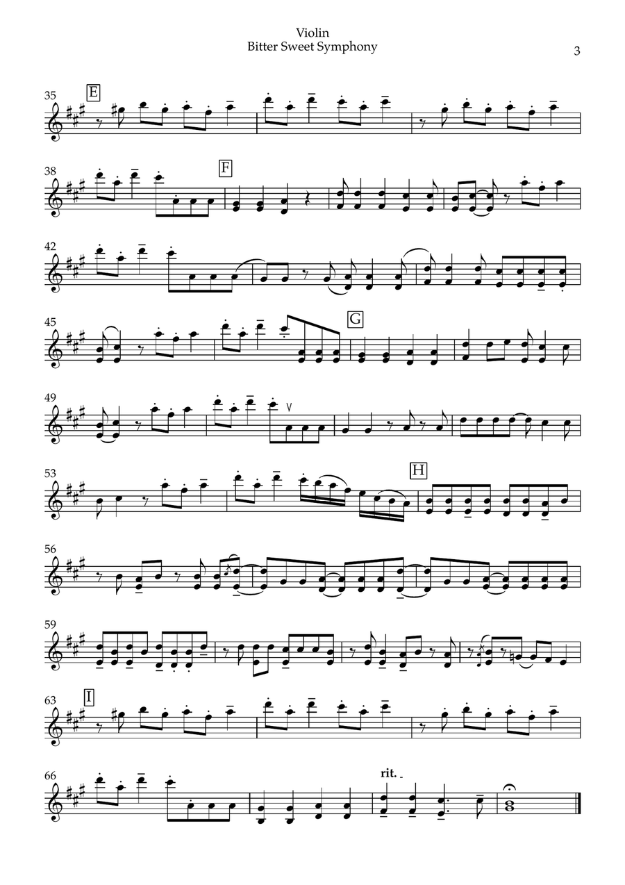 Bittersweet Symphony String Duet scores gallery preview page 3