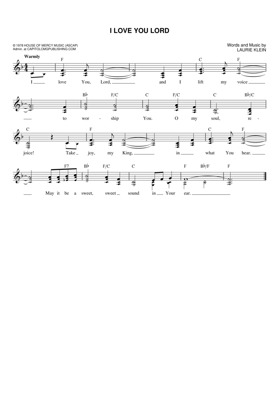 I Love You Lord Flute scores gallery preview page 1