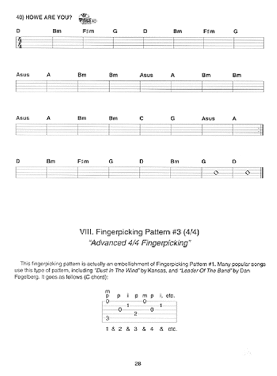 Basic Guitar Strumming and Fingerpicking Flatpicking Guitar scores gallery preview page 3