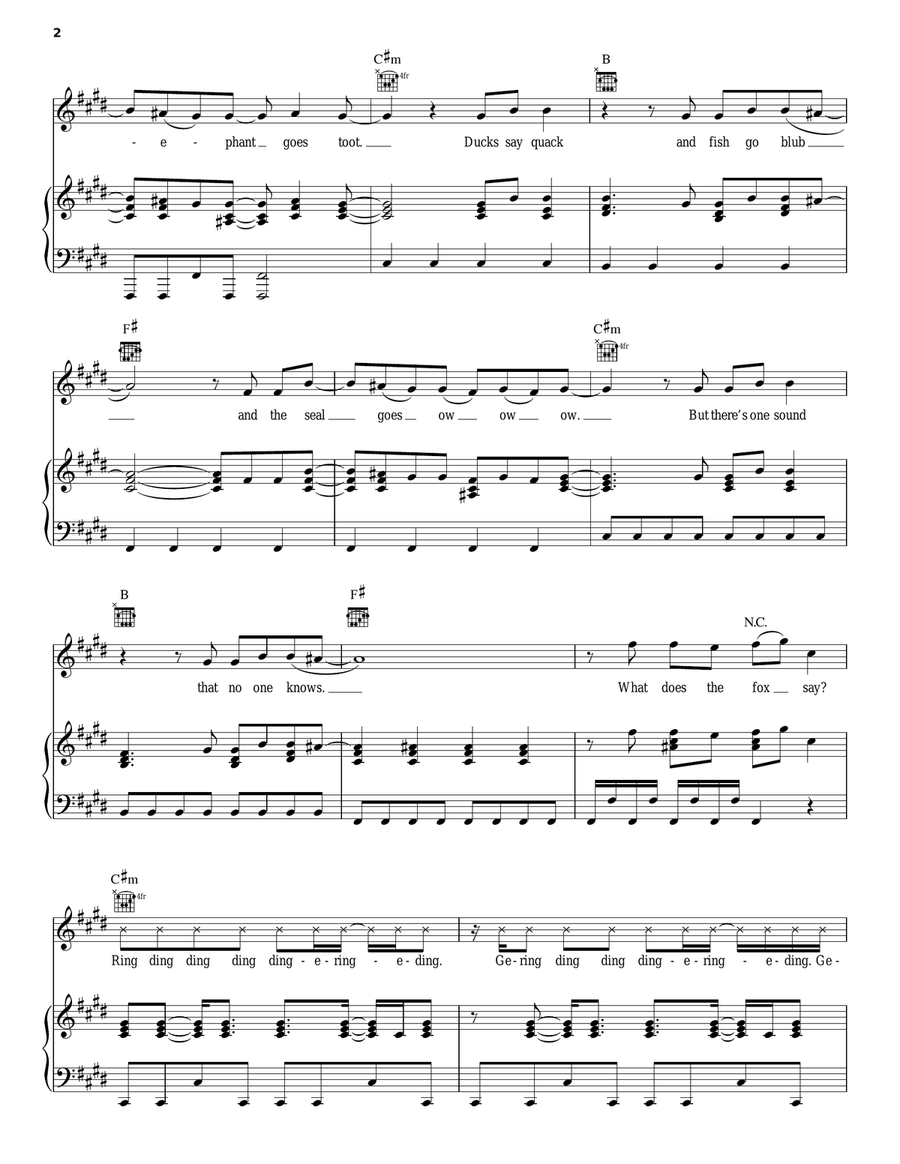 The Fox (What Does The Fox Say?) Acoustic Guitar scores gallery preview page 2