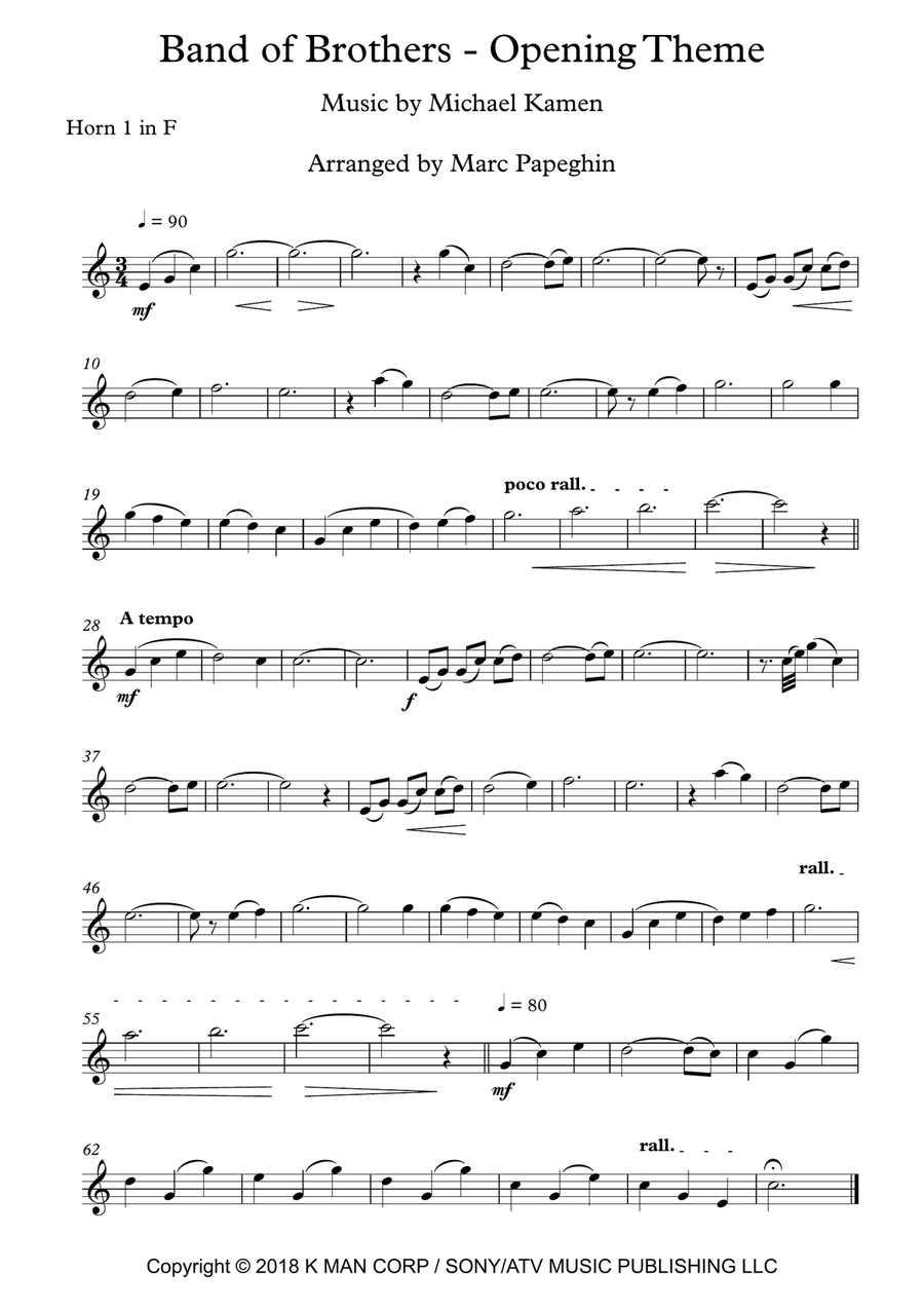 Band Of Brothers - Main Title Brass Ensemble scores gallery preview page 6