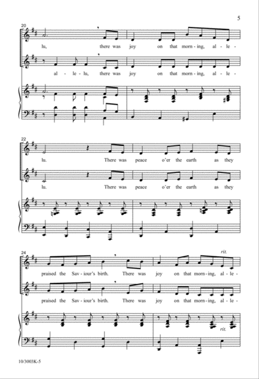 Joy on that Morning, Alleluia Unison Choir scores gallery preview page 5