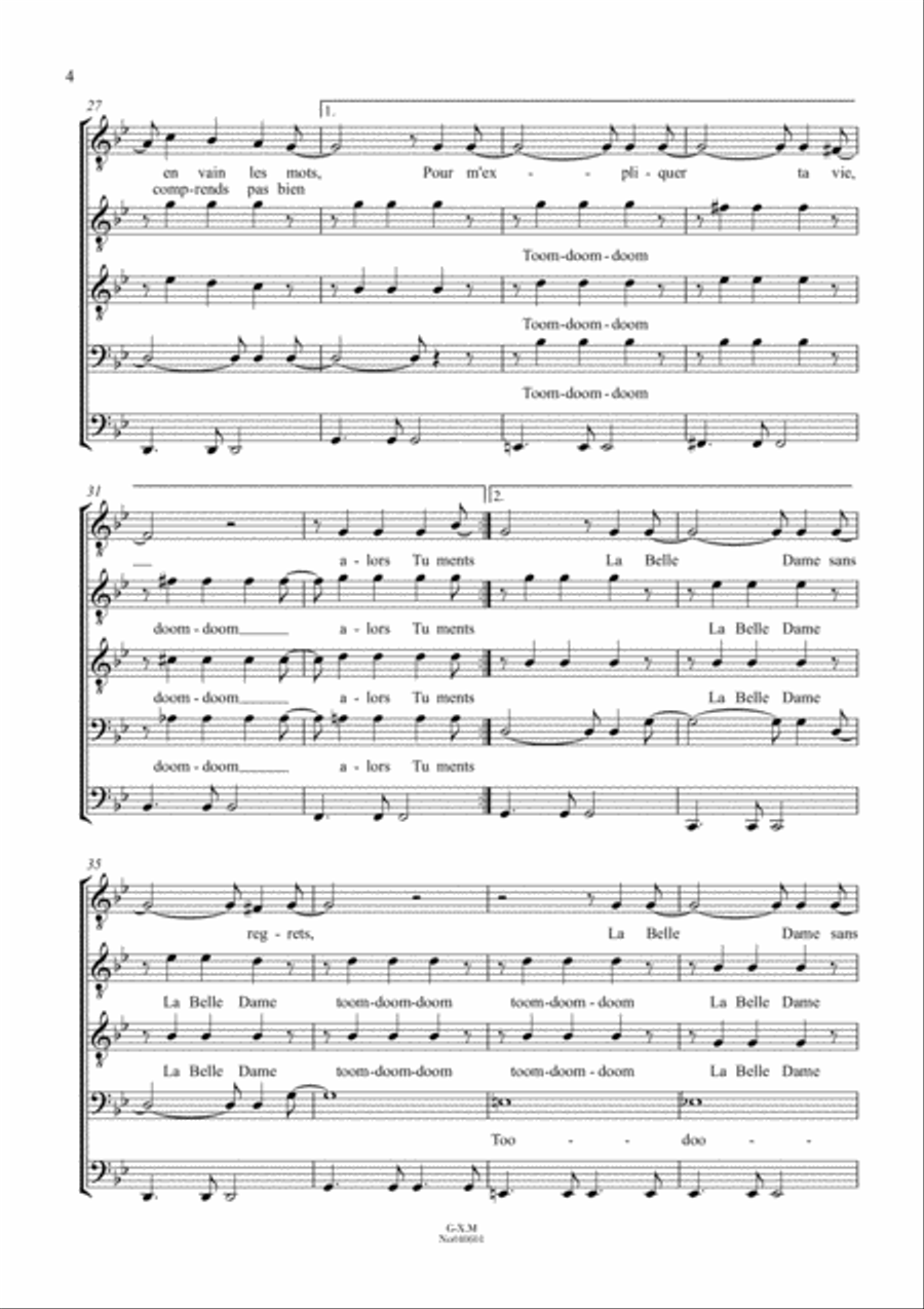 La Belle Dame Sans Regrets TTBB scores gallery preview page 5