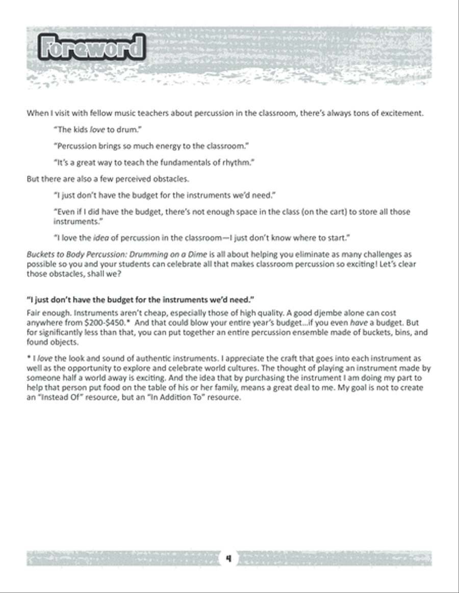Buckets to Body Percussion Percussion scores gallery preview page 3