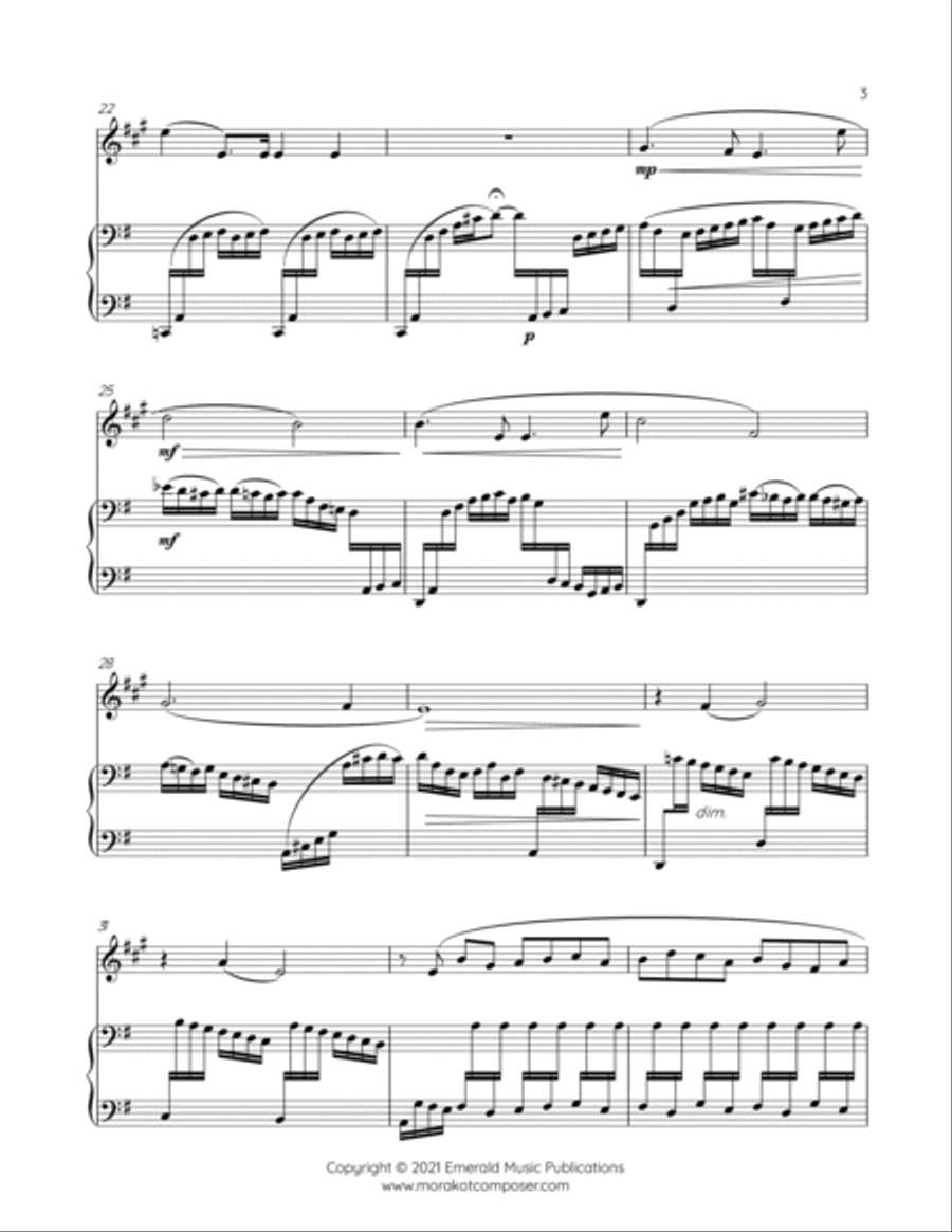 Ave Maria on BACH Cello Suite for Clarinet in B-flat & Piano Large Ensemble scores gallery preview page 3