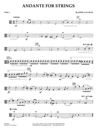 Andante for Strings - Viola